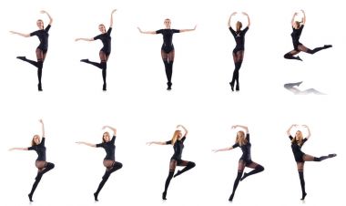 dans kadın üzerinde beyaz izole