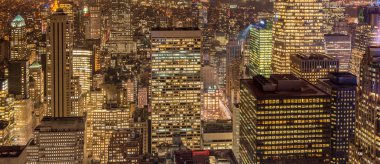 Günbatımında New York Manhattan manzarası