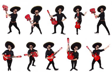 Şapkalı komik bir Meksikalı.