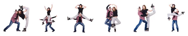 Tanzpaar tanzt moderne Tänze — Stockfoto