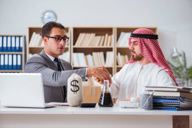 Arap işadamı ile çeşitli iş konseptleri