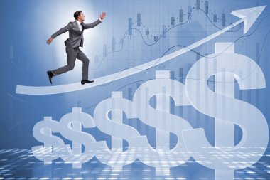 Amerikan doları konseptinde iş adamı