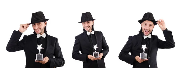 Geschäftsmann mit Stern auf weißem Grund — Stockfoto
