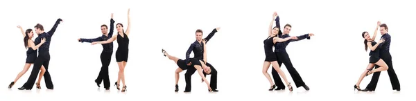 Táncosok párja elszigetelve a fehéren — Stock Fotó