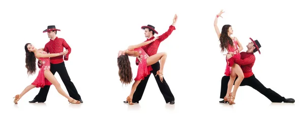 Pair of dancers isolated on the white — Stock Photo, Image