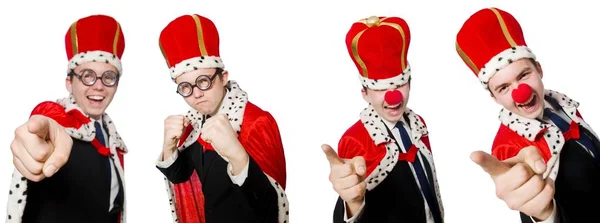 Hombre señalando sus dedos aislados en blanco — Foto de Stock