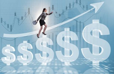 Amerikan Doları Konseptinde İşkadını
