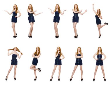 Beyaz arka planda izole edilmiş bir kadın