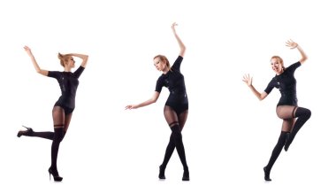 dans kadın üzerinde beyaz izole