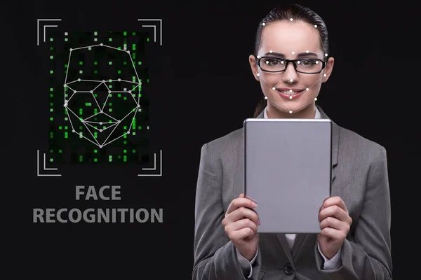 Woman in face recognition concept — Stock Photo, Image