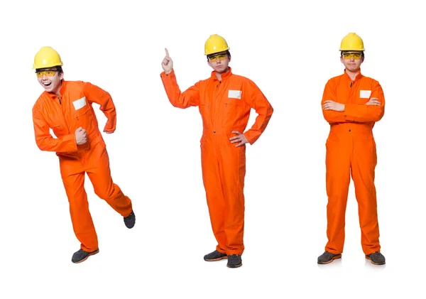 Trabajador industrial aislado en el fondo blanco —  Fotos de Stock