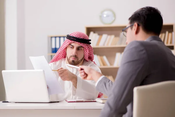 Diverse business concept with arab businessman — Stock Photo, Image