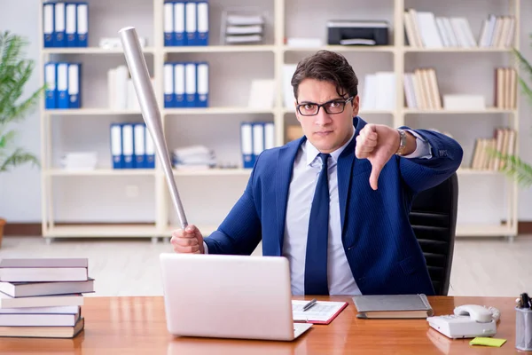 Angry aggressive businessman in the office — Stock Photo, Image