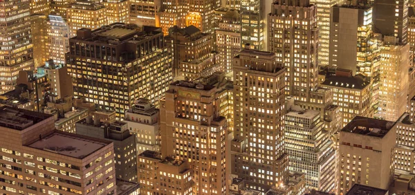 Uitzicht op New York Manhattan tijdens zonsondergang — Stockfoto