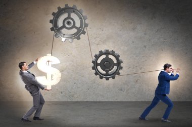 Mekanizma çekme ve dolar yükselterek işadamı