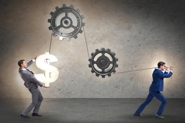 Mekanizma çekme ve dolar yükselterek işadamı