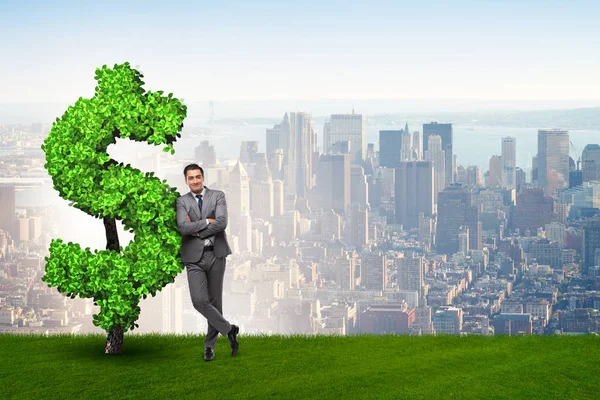 Man in sustainable investment concept — Stock Photo, Image