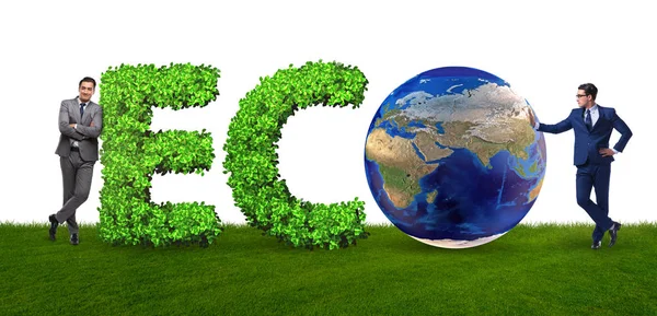Üzletember a fenntartható üzleti koncepció újrahasznosításában — Stock Fotó