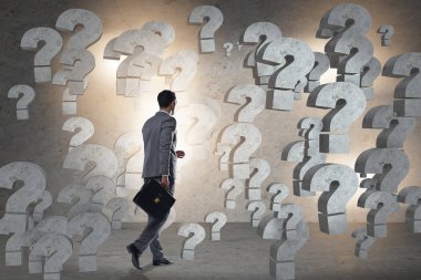 İş işadamı karşılıklı soru