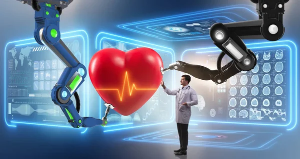 Operace srdce provedená robotickou paží — Stock fotografie
