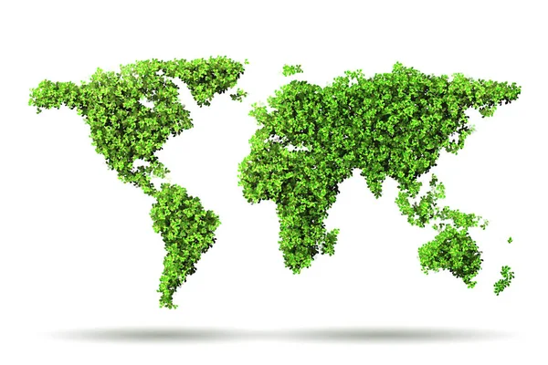 생태학 과 녹색 환경 개념 - 3D 렌더링 — 스톡 사진