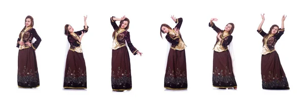 Mladá dáma tančí tradiční Ázerbájdžánské tanec — Stock fotografie