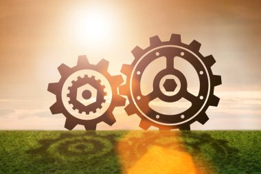 Ekip çalışması kavramı ile cogwheels Dişliler