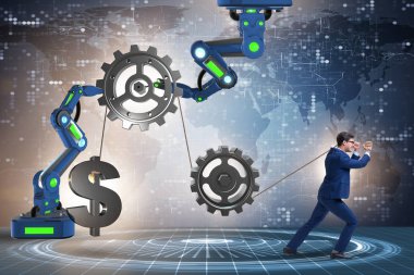 Mekanizma çekme ve dolar yükselterek işadamı