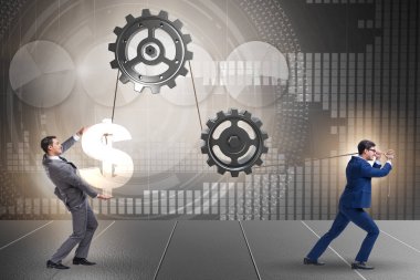 Mekanizma çekme ve dolar yükselterek işadamı