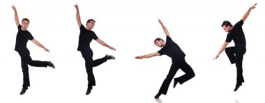 Beyaz arka plan üzerinde izole dansçı