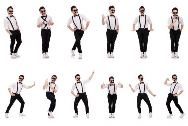 Pozitif delikanlı üzerinde beyaz izole