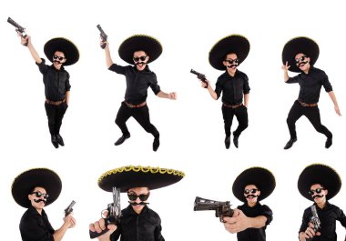 Şapkalı komik bir Meksikalı.