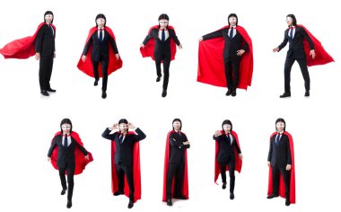 adam beyaz izole kırmızı kaplı