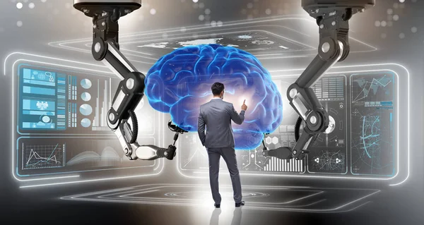 Kunstmatige intelligentie concept met zakenman — Stockfoto