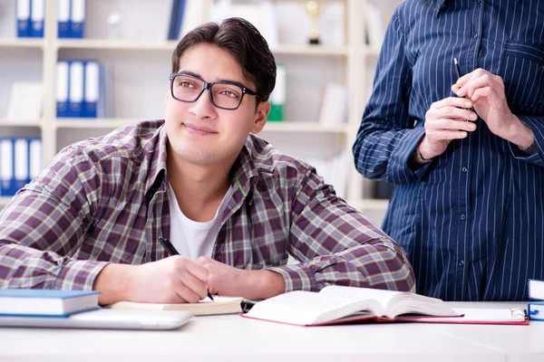 Giovane studente durante la lezione individuale di tutoraggio — Foto Stock