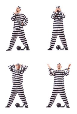 Çizgili üniformalı bir suçlu.