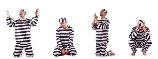 Odsouzený zločinec v pruhované uniformě — Stock fotografie