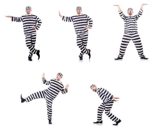 Convict criminal in striped uniform — Stock Photo, Image