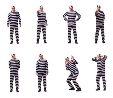 Beyaz arka plan üzerinde izole adam mahkum