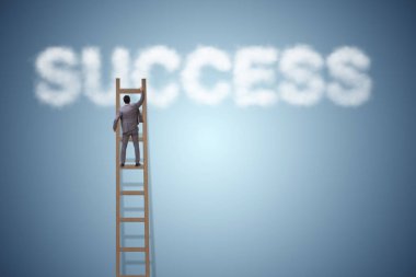 İş adamı kariyer merdiveniyle başarıya ulaşıyor