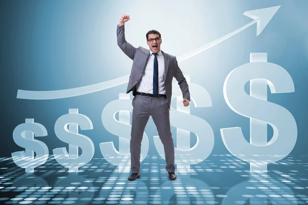 Businessman in american dollar concept — Stock Photo, Image