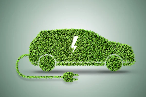 Conceito de carro elétrico verde — Fotografia de Stock