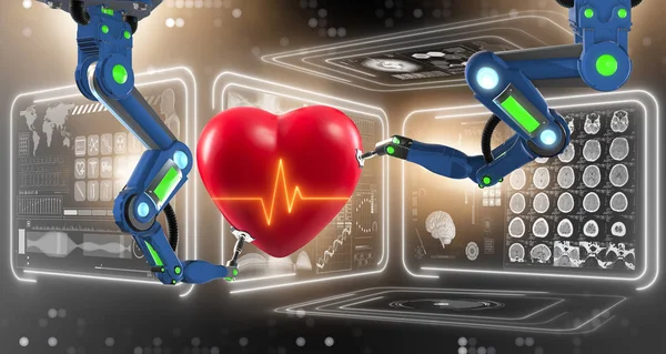 Roboten utför operation på hjärtat — Stockfoto