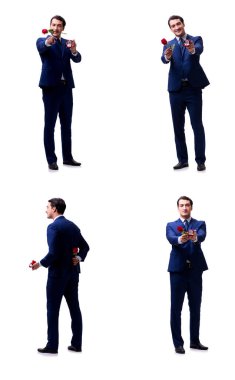 Evlilik teklifi yapan bir adamın romantik konsepti.