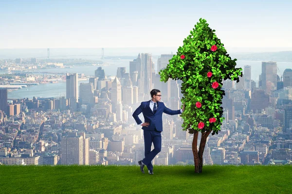 Affärsman i hållbar grön utveckling koncept — Stockfoto
