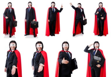 adam beyaz izole kırmızı kaplı