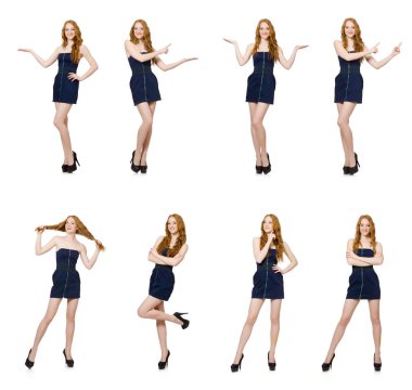 Beyaz arka planda izole edilmiş bir kadın