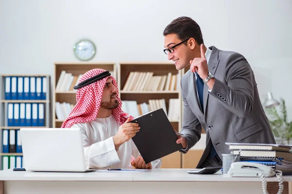 Diverse business concept with arab businessman — Stock Photo, Image