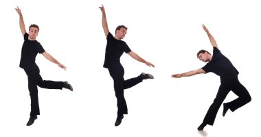 Beyaz arka plan üzerinde izole dansçı