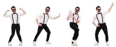 Pozitif delikanlı üzerinde beyaz izole